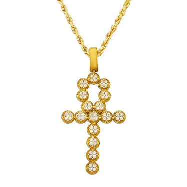 Diamond Ankh Pendant in 14k Yellow Gold 3.25 Ctw